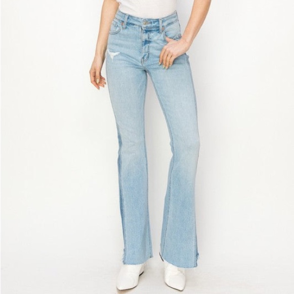 Boot Cut High Rise Side Stripe Stretch Denim